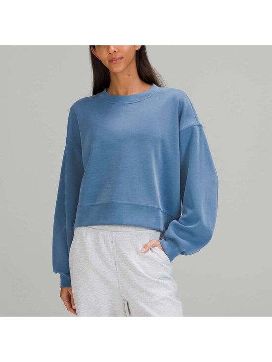 lululemon athletica Tops - Lululemon Womens Sz 10 Sweatshirt Softstreme Perfect Oversized Crop Blue LW3GL9S